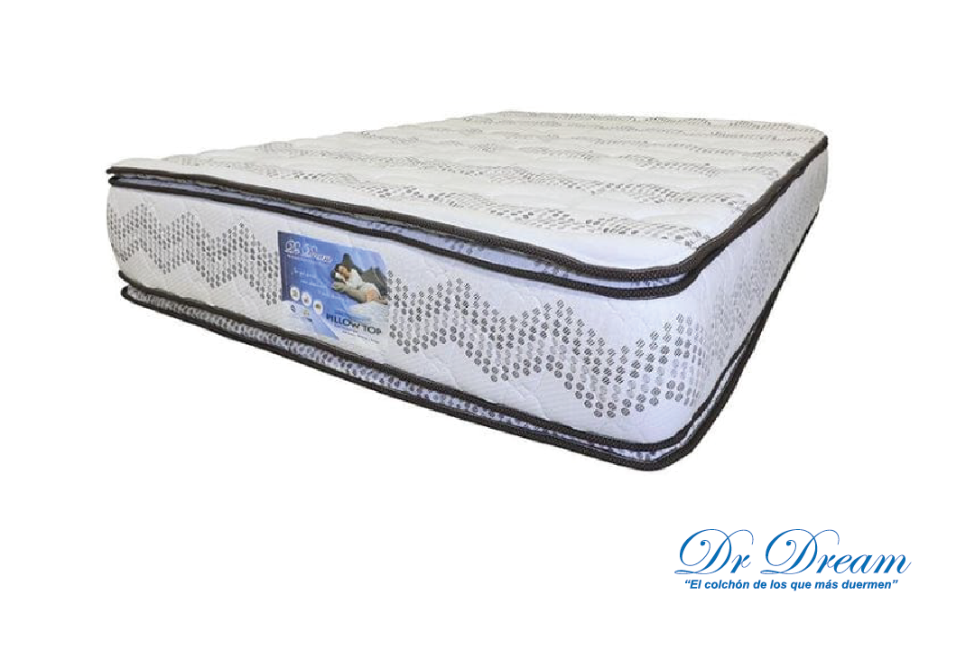 Colchón marca Dr. Dream modelo Pillowtop | 13" de Altura | Garantía 10 años en resorte