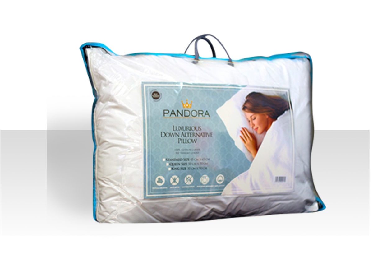 Almohada marca Pandora modelo Hotel Collection Down Alternative Suave BuenColchon